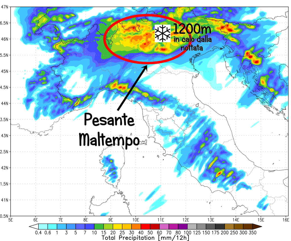 Previsioni Meteo 22-24/01, Pioggia Battente E Neve Dai 6-700 Metri ...